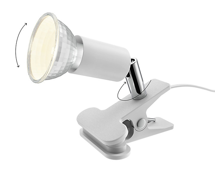 Spot pince GU10 7W Sasha blanc l.8,5 x H.10 cm