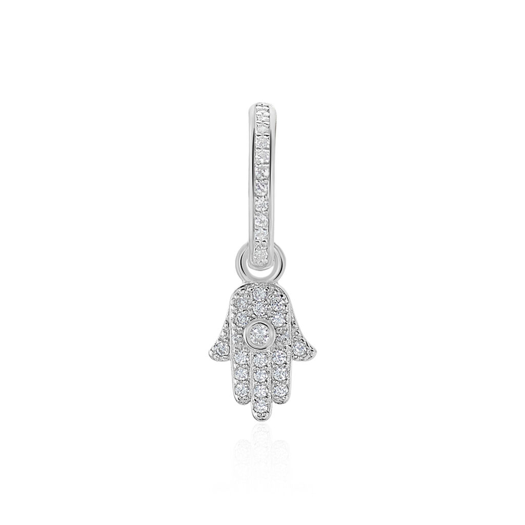 Créole Unitaire Ancelin Rondes Argent Blanc Oxyde De Zirconium