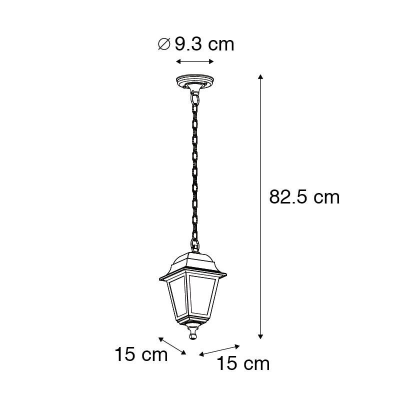Klassieke buiten hanglamp zwart IP44 - Capital