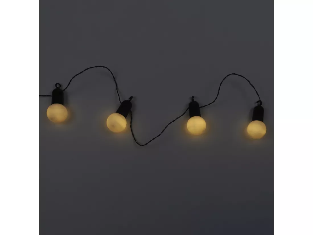Guirlande Solaire Ampoules Blanches 20 Leds M6
