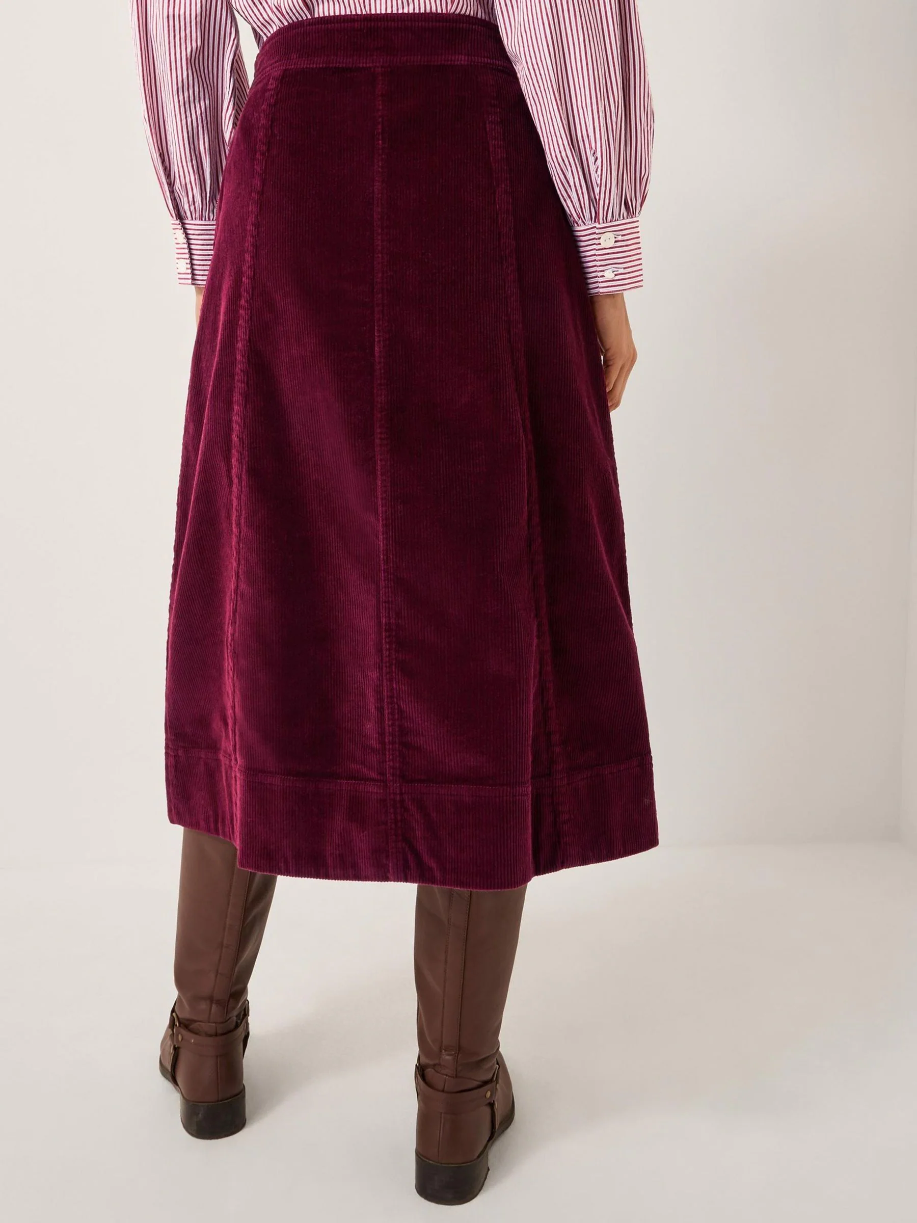 Monsoon Jamie Button Corduroy Midi Skirt