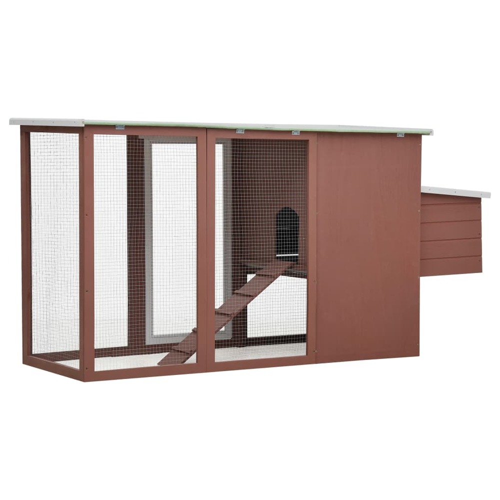 Poulailler d'extérieur avec 1 nichoir 202 x 75 x 98 cm bois marron