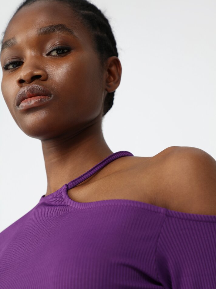Camiseta cropped - Roxa