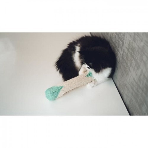 Arranhador AIME XXL com 3 bolas e sino, brinquedo verde menta para gatos.