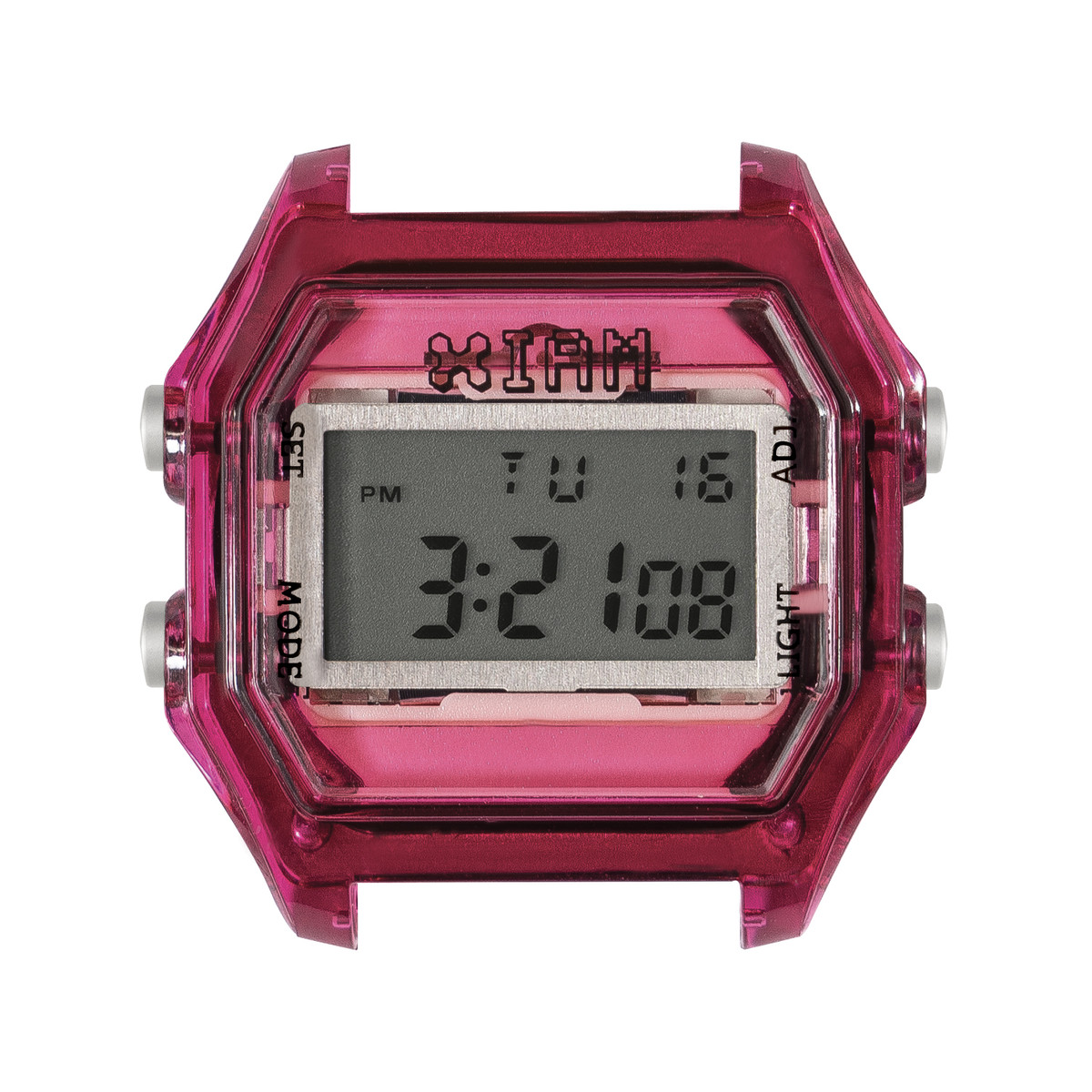 Boîte de montre IAM medium polycarbonate rose