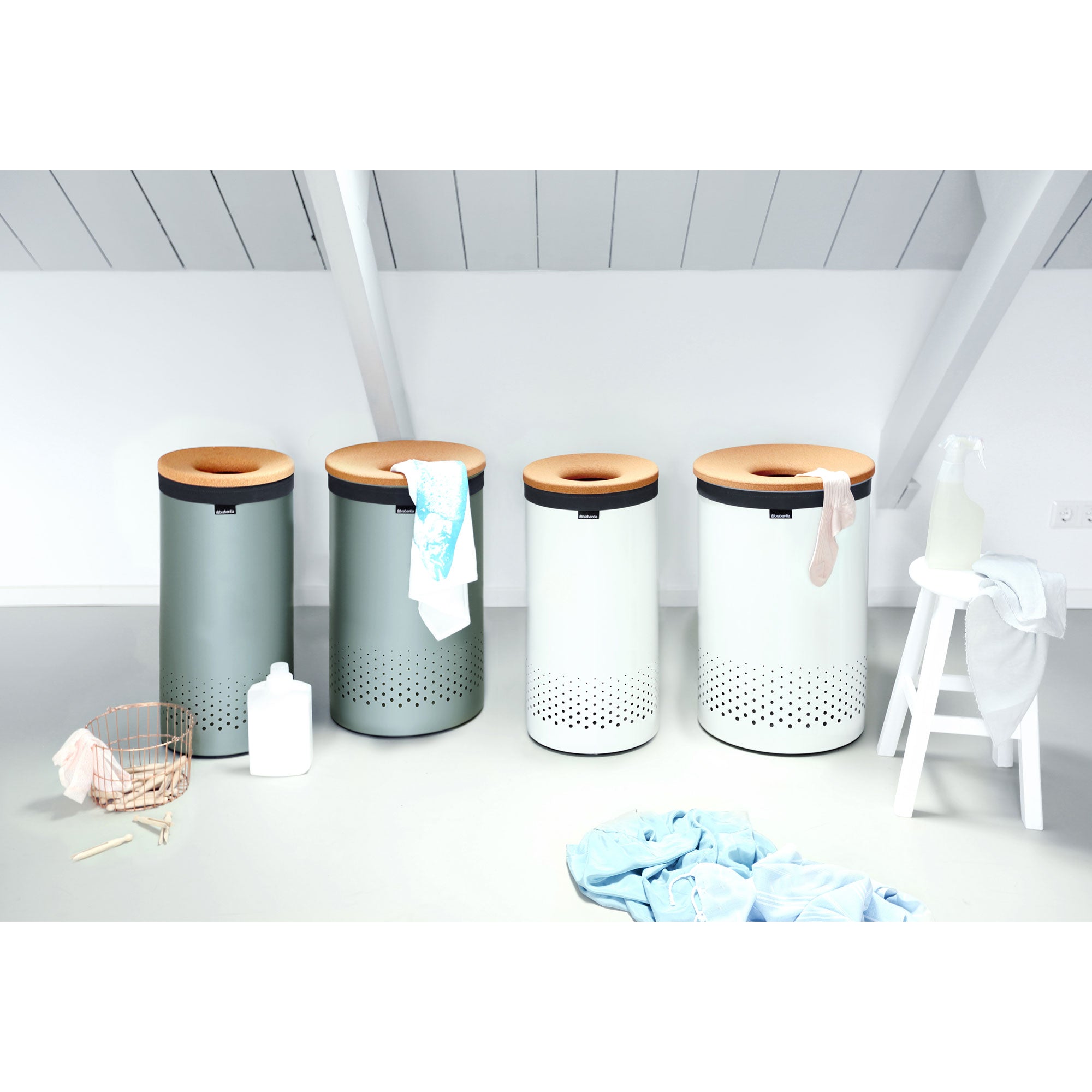 Brabantia Wasbox 60 L - Wit / Kurk