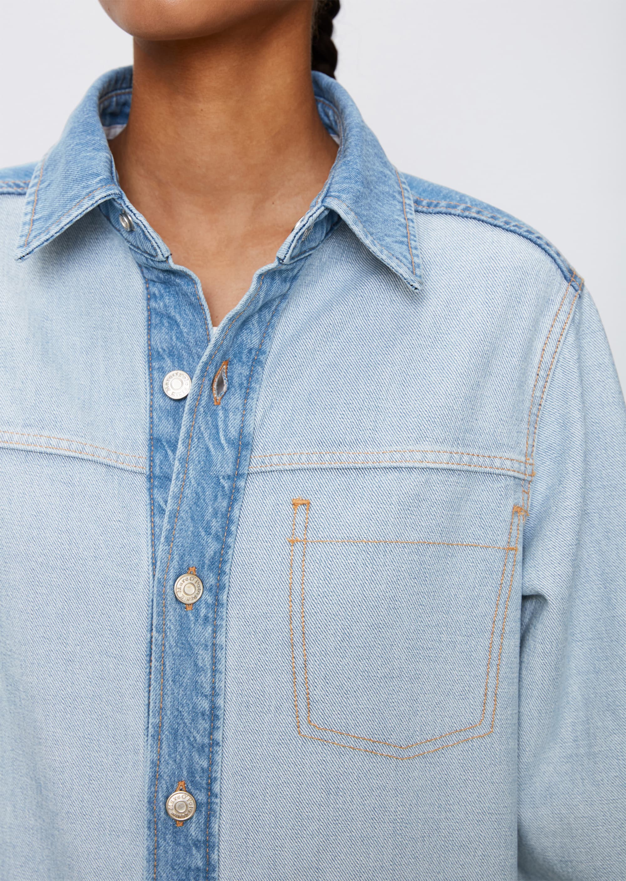 Jeanshemd relaxedim Inside Out-Stil