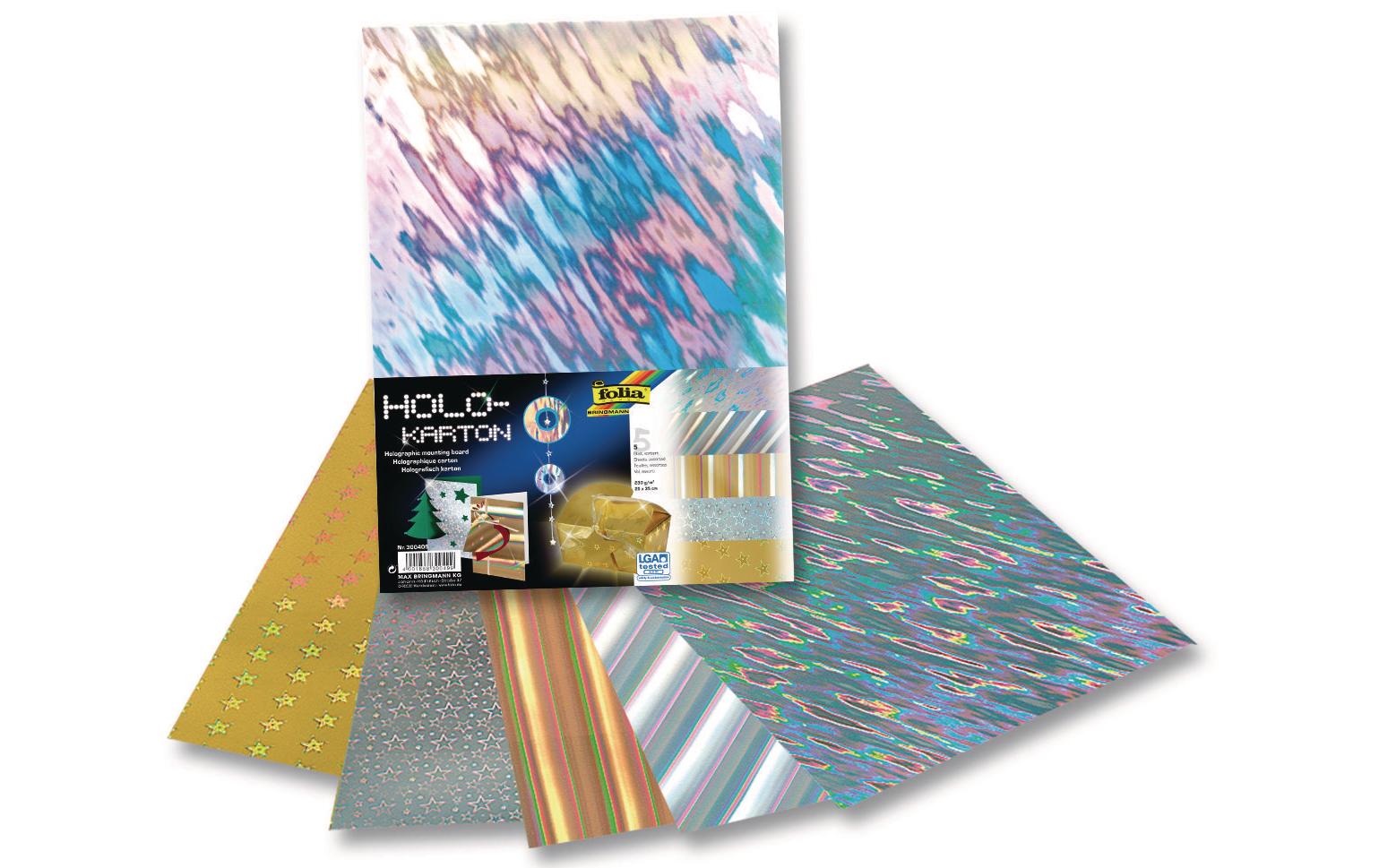 Bastelpapier Holographischer Karton sortiert MehrfarbigHolokarton