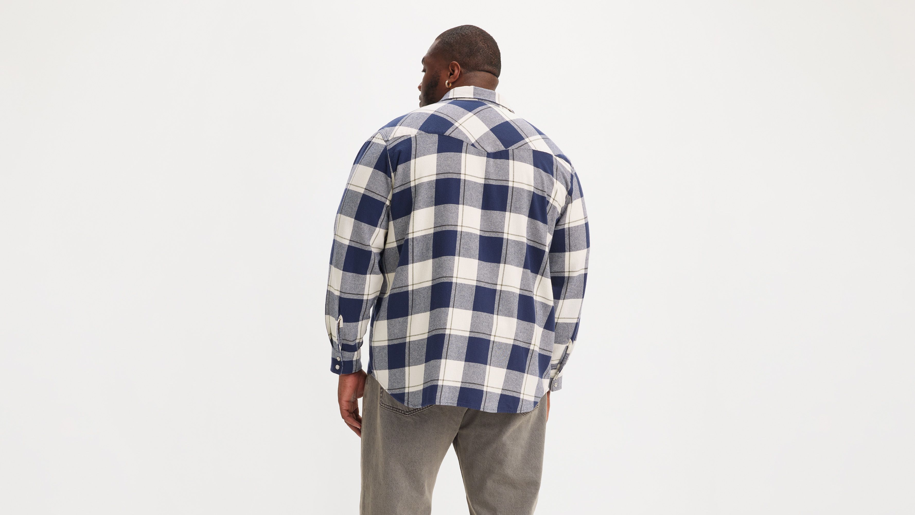 Chemise Western Relaxed (grandes tailles) - Gough Plaid Naval Academy - Bleu