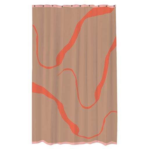 Mette Ditmer Nova Arte Badeforhæng, Latte/Orange, 150x200 cm