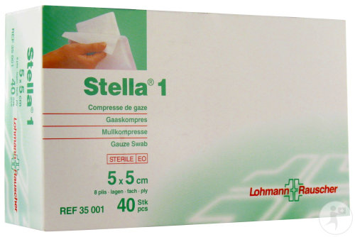 Lohmann & Rauscher Stella 1 Compresse De Gaze Stérile 5x5cm 40 Pièces (35001)