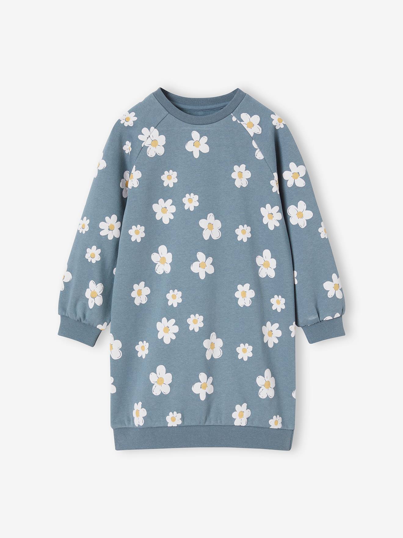 Vestido de pelúcia cor camelo com flores vibrantes para meninas