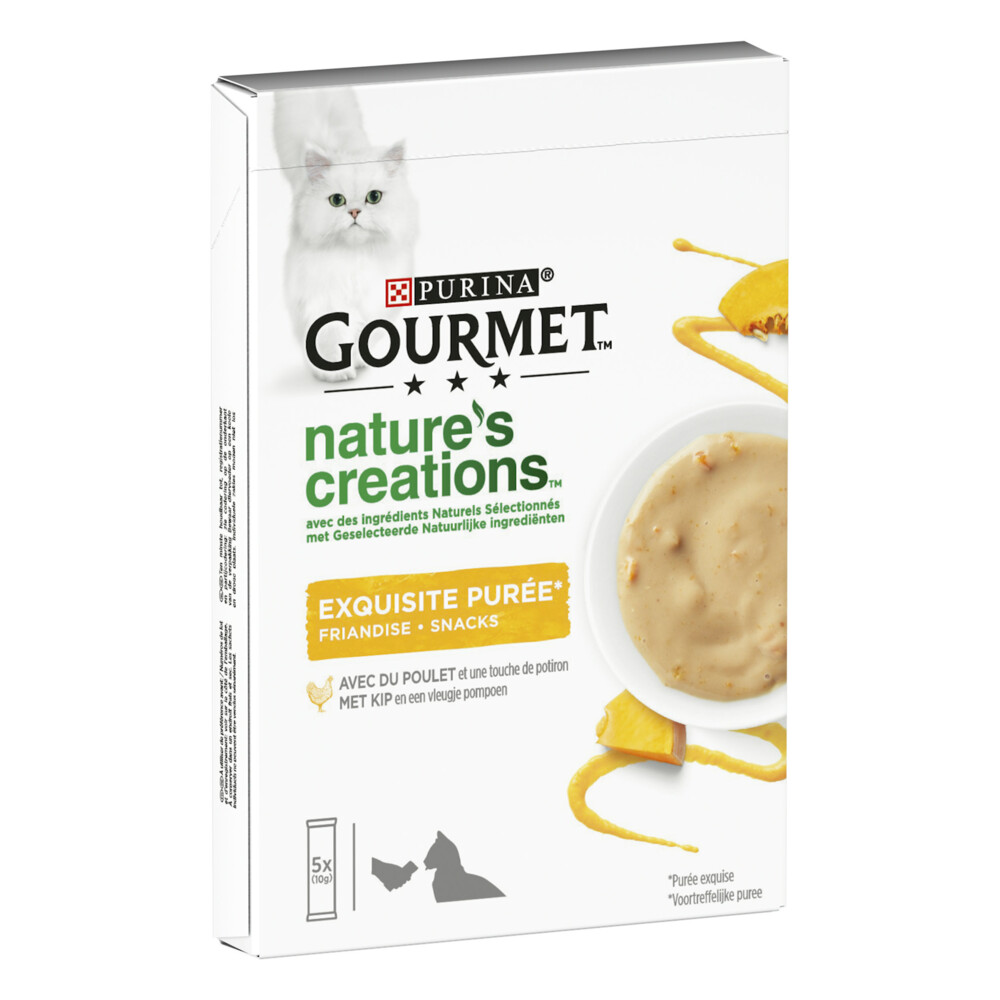 11x Gourmet Nature's Creations Puree Kip Pompoen5 x 10 gr