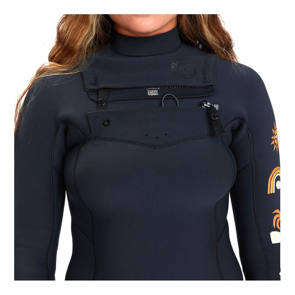 Billabong SALTY DAYS CHEST ZIP - Combinaison intégrale 4/3mm Femme black tide