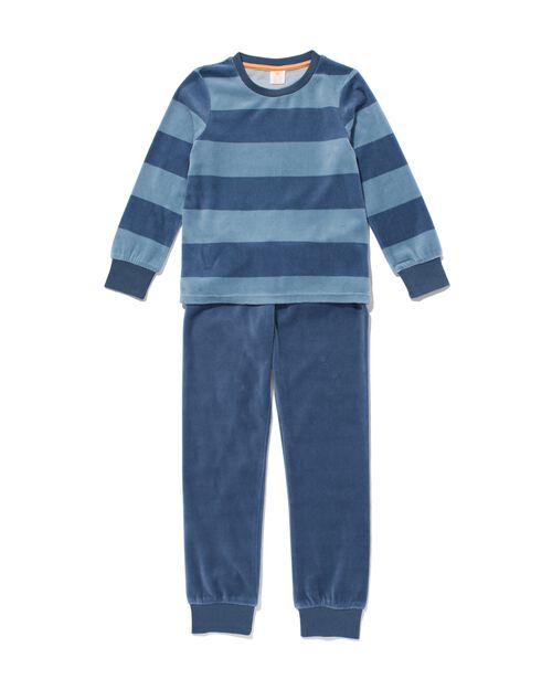 pyjama velours rayé pour enfant bleu