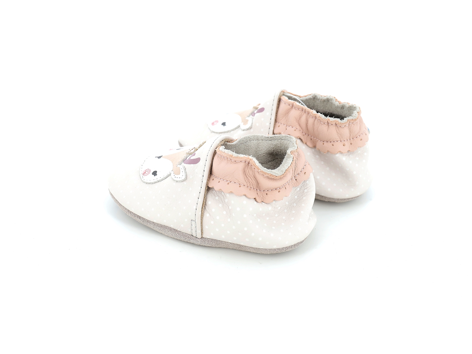 Robeez-FANCY SNOW Cuir Beige Clair