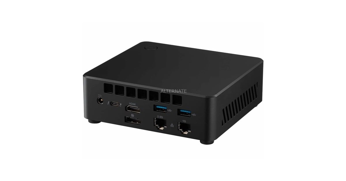 ALTERNATEWorkstation Nuc Core 7 150U pc-systeem  (Zwart | Core 7 150U | Iris Xe Graphics | 32 GB | 1 TB SSD)