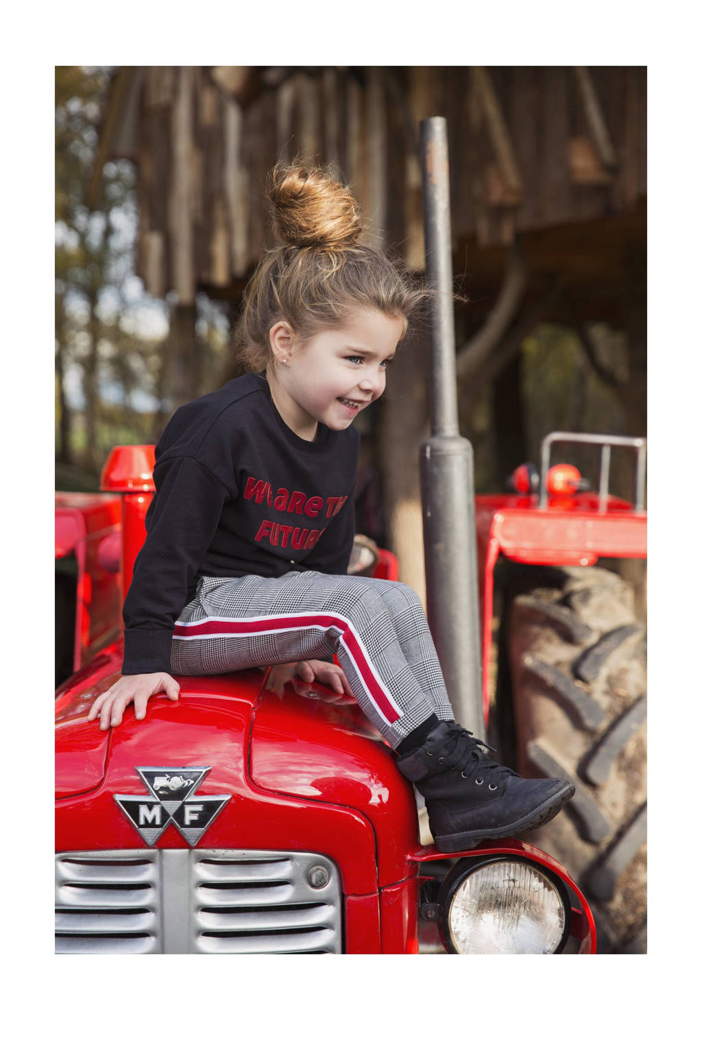 Koko Noko baby geruite broek zwart/wit/rood