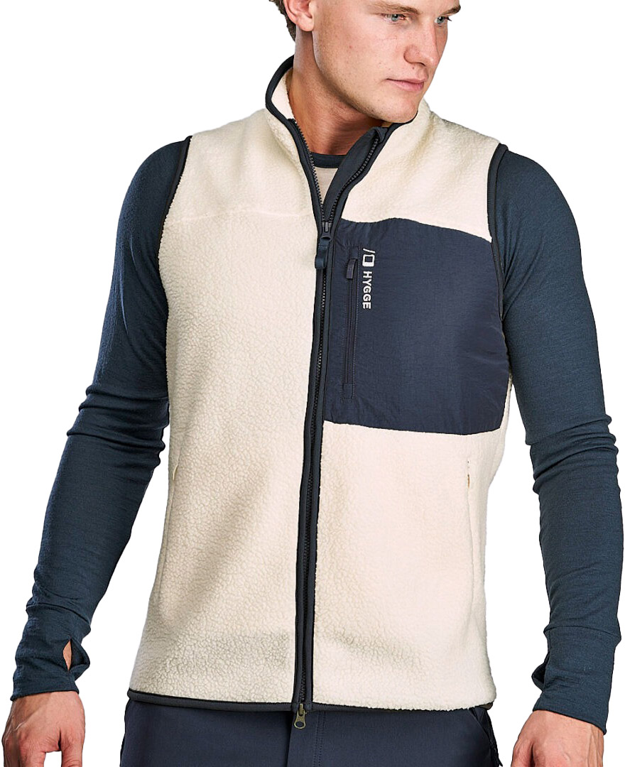 Pile Fleece Vest Herre 46/Whiteish