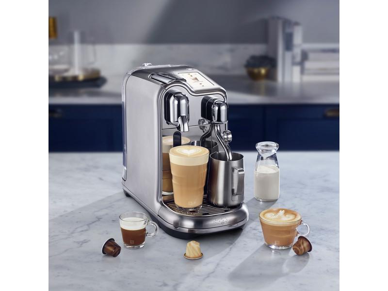 Sage Kaffeemaschine Nespresso Creatista Pro SNE900BSS Silbe Nespressomaschine der Original Line mit elektronischer Milchschaumeinstellung