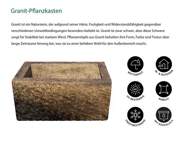 Dehner Granit-Pflanzkasten, rechteckig, braun