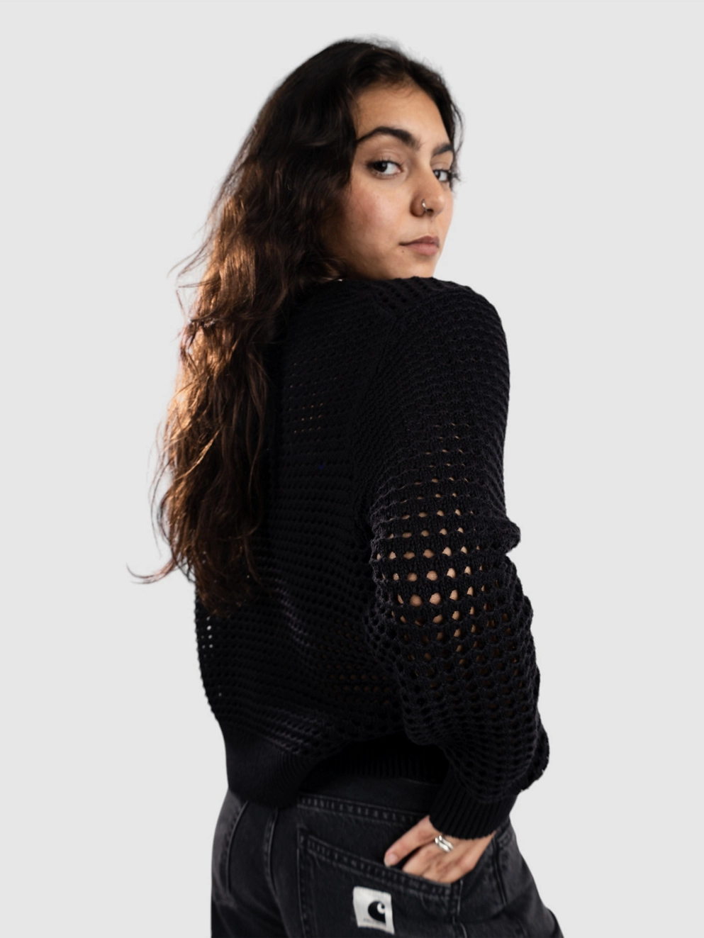 Levi's Superbloom Crochet Pullover caviar