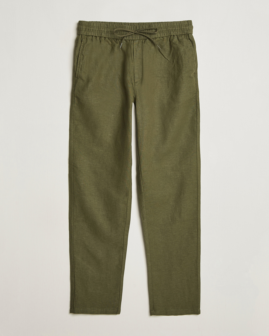 Les Deux Patrick Linen Pants Olive Night