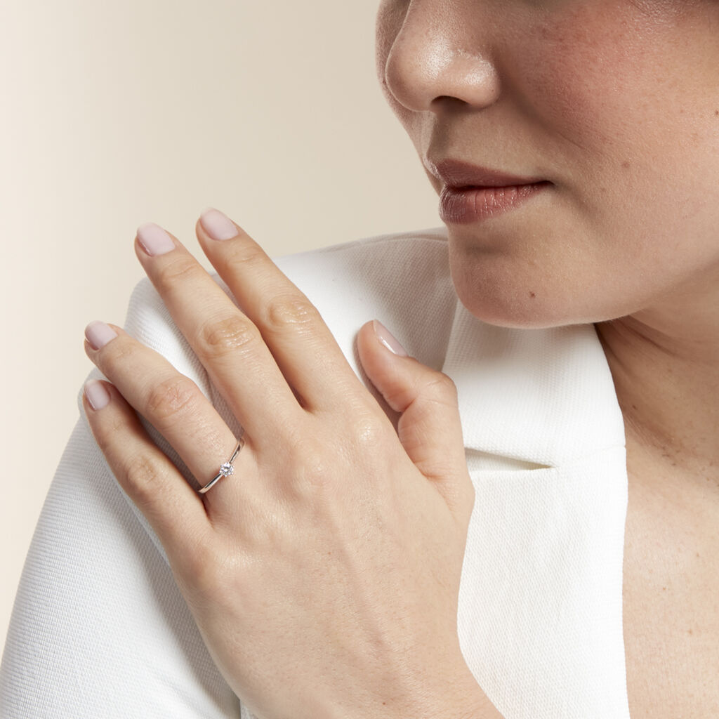 Bague Solitaire Athena Or Blanc Diamant