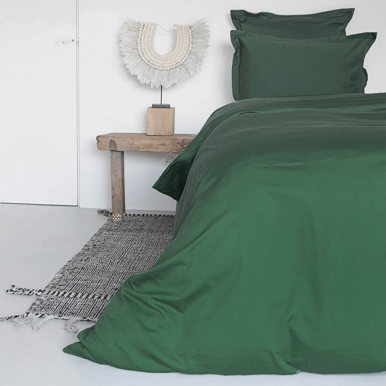 Febronie Housse de couette 100% Satin de Coton Julia vert sauge