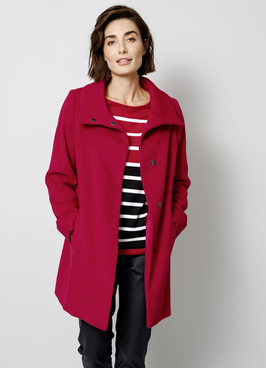 Wolljacke mit verdeckter Druckerleiste