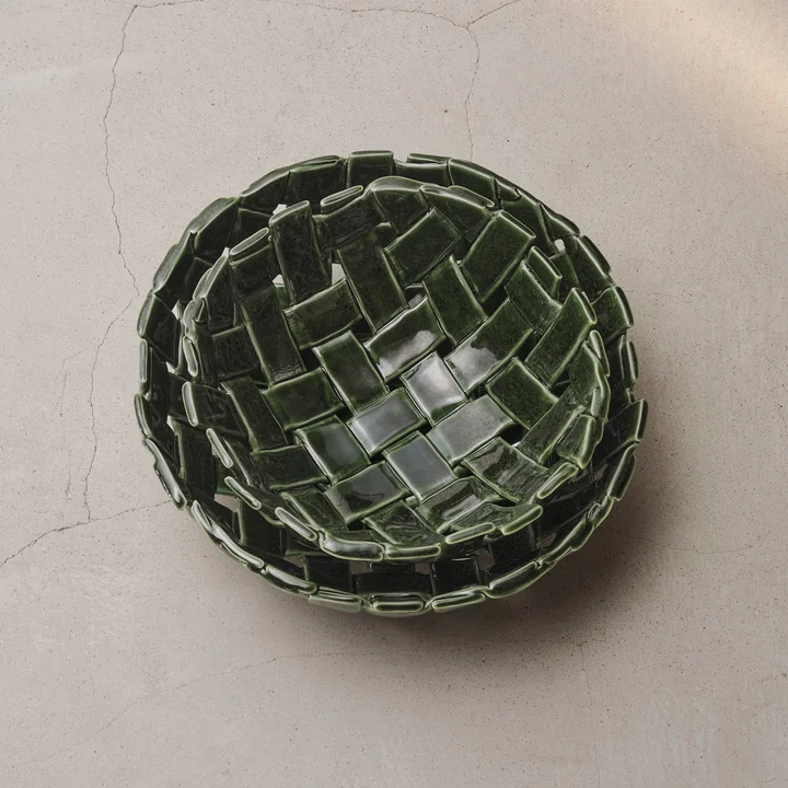 Ferm Living - Plait Schale, Ø 30 cm, emerald green