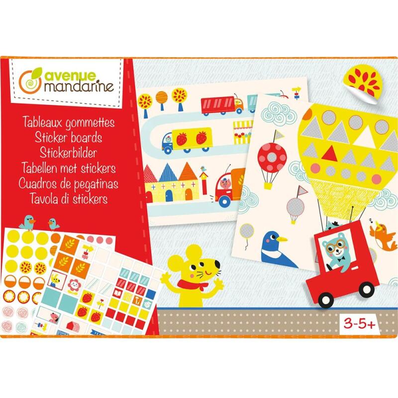 Boîte créative, Tableaux gommettes, Transports - Multicolore