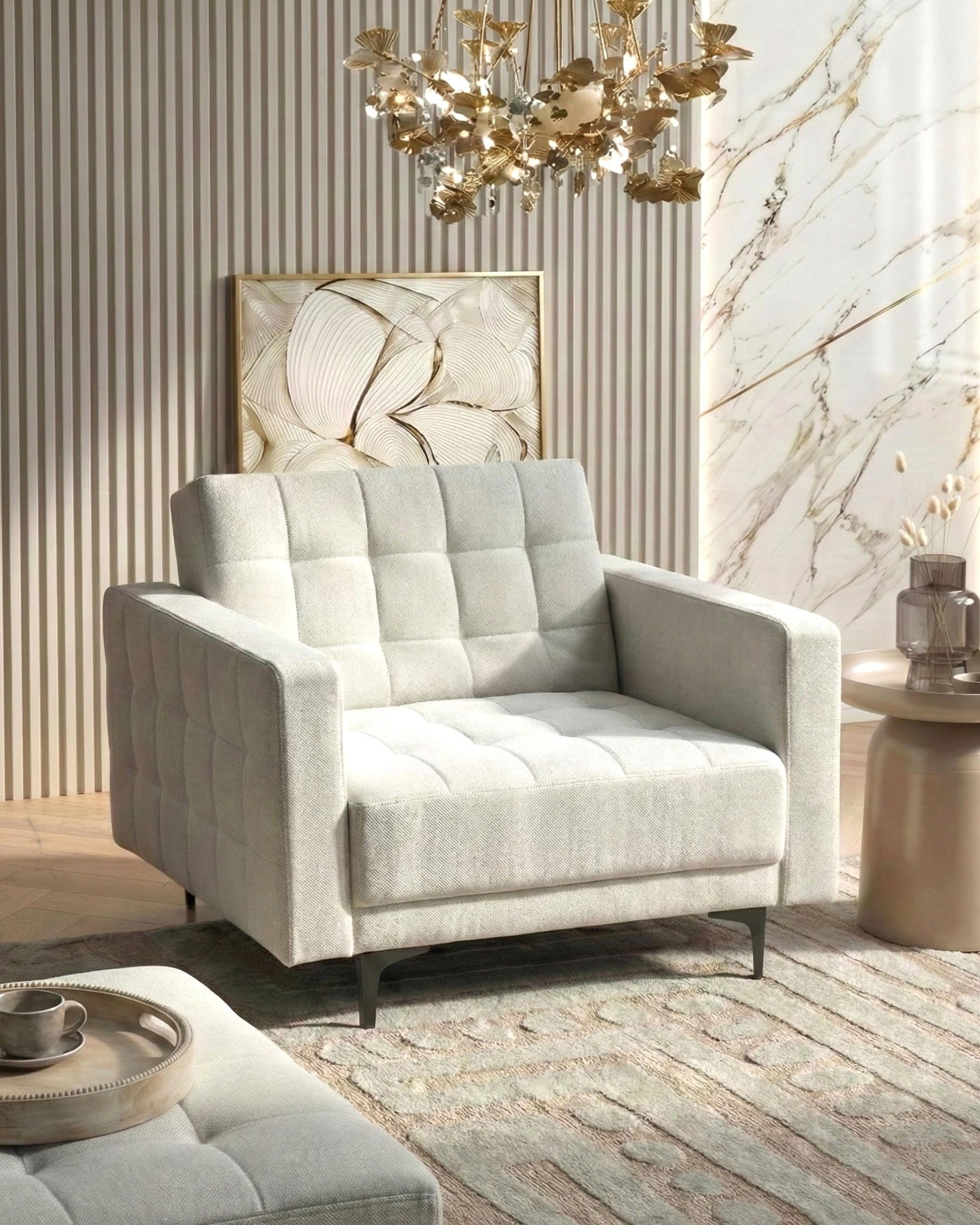 Fauteuil ABERDEEN Stof Gebroken wit