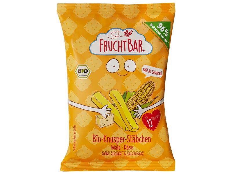 Fruchtbar Knabberspass Knusper Stäbchen Mais & Käse 30g Knuspriger Snack mit Käsegeschmack