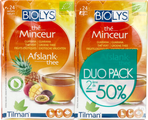 Biolys Guarana-Thé Vert-Fruits Exotiques Duopack 2x24 Infusettes Bio 2ème -50%