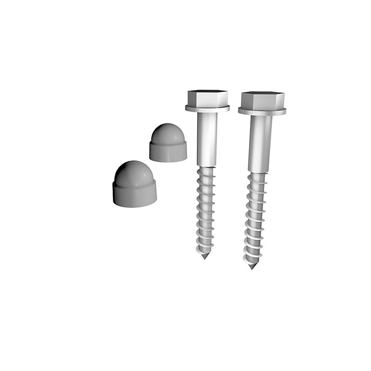 Tirefond Ø10 x 80 mm Prestio pour sol bois avec capuchon gris Kordo, lot de 2