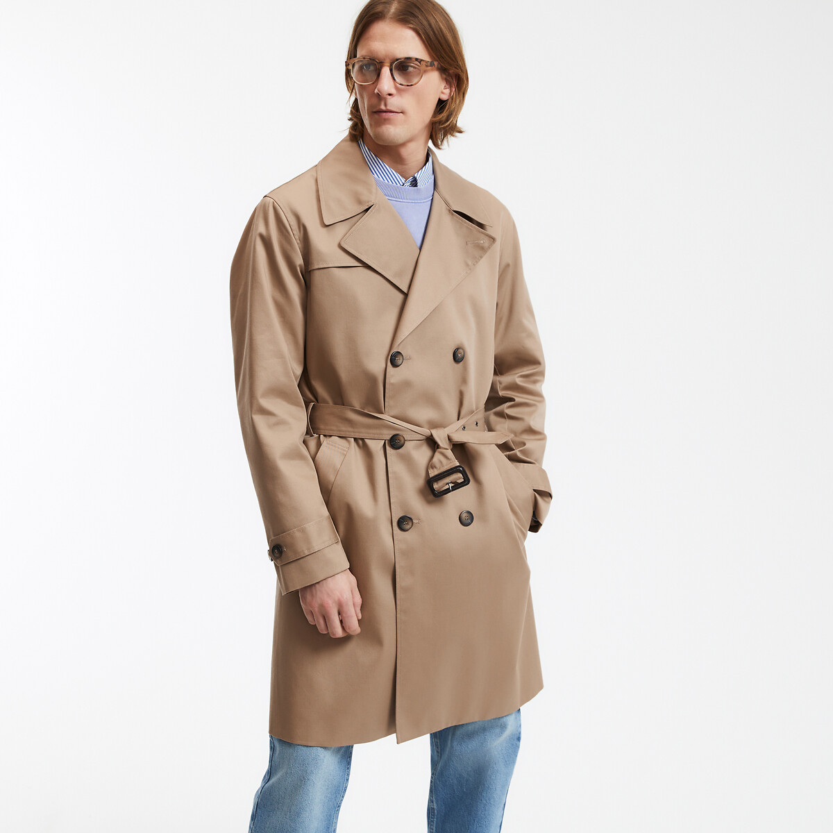 COLEÇÕES LA REDOUTE<br>Trench coat longo para a estação de transição