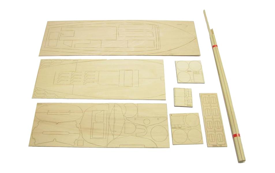 Bausatz Dampfschiff African Queen, 740 mm 1:12<br>Dampfschiff Modellbausatz mit Dampfmaschinen-Attrappe
