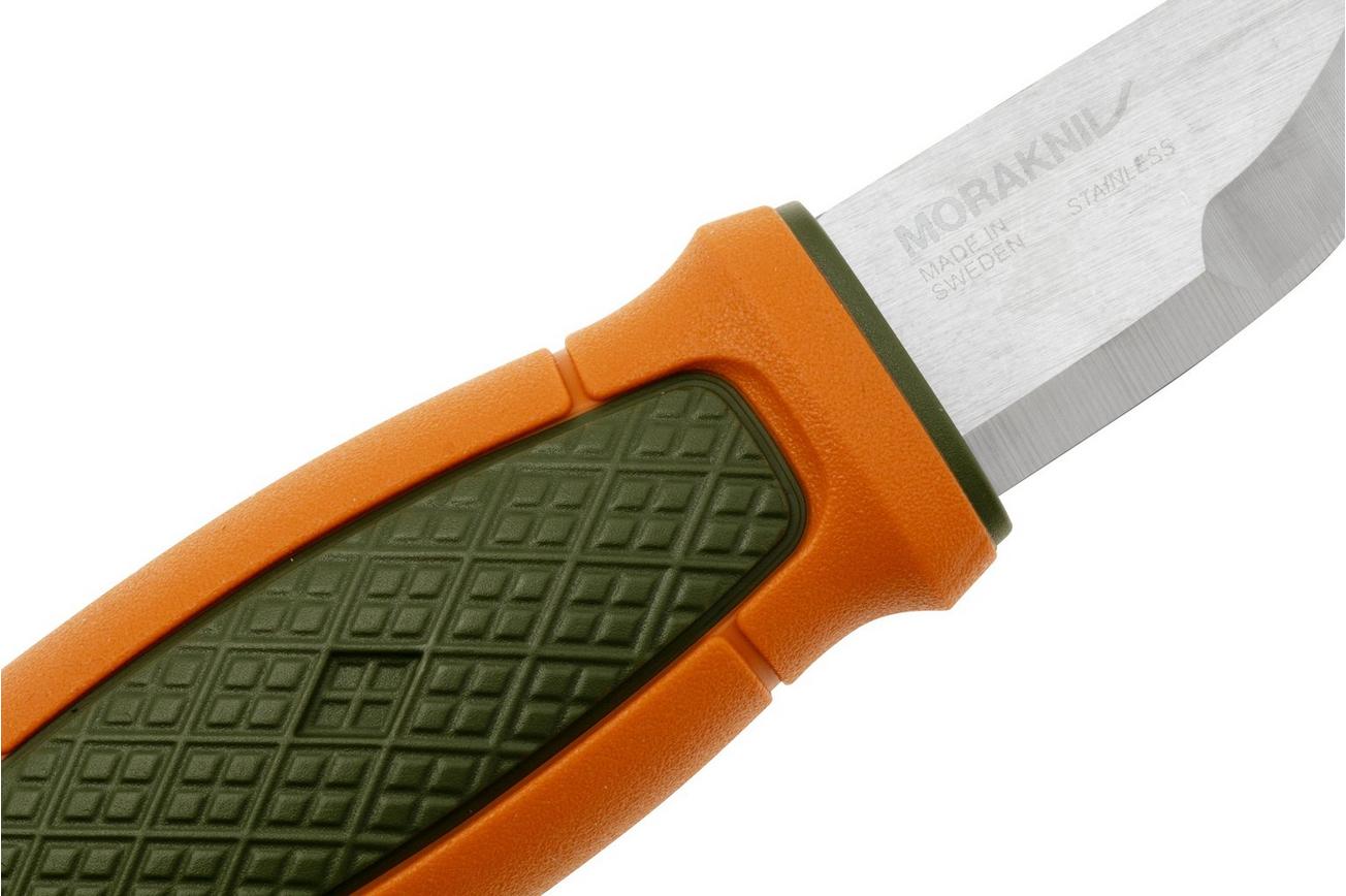 Mora Eldris Hunting 14237 Green Orange, jachtnekmes met schede en riemlus
