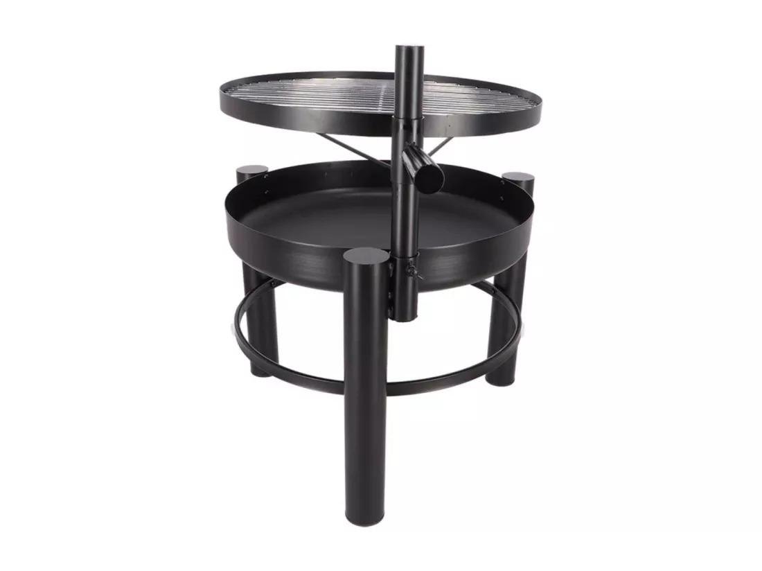 Brasero en métal avec grille de cuisson intégrée 54 x 66.5 x 69 cm