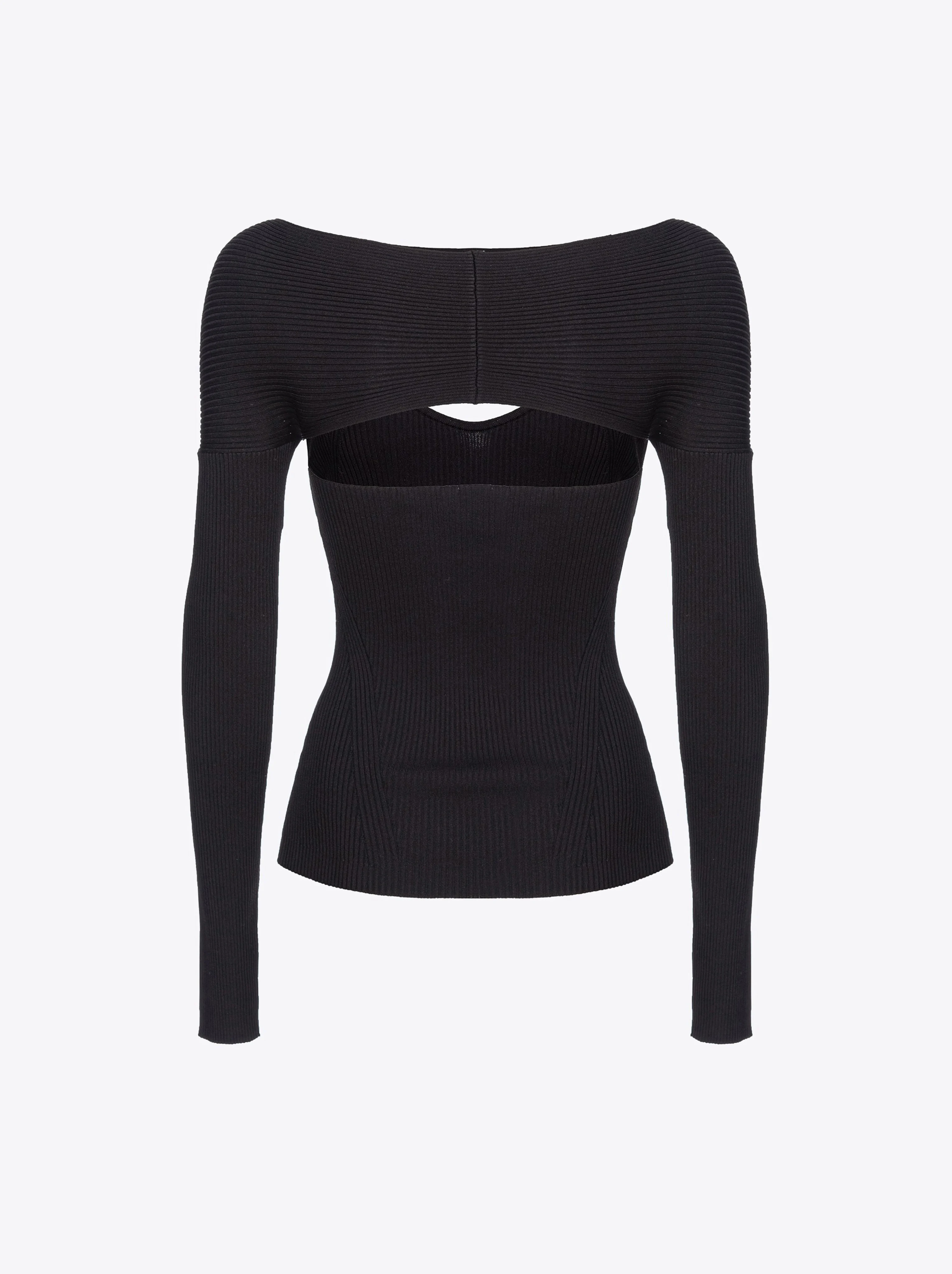 Pull côtelé à découpes | Noir