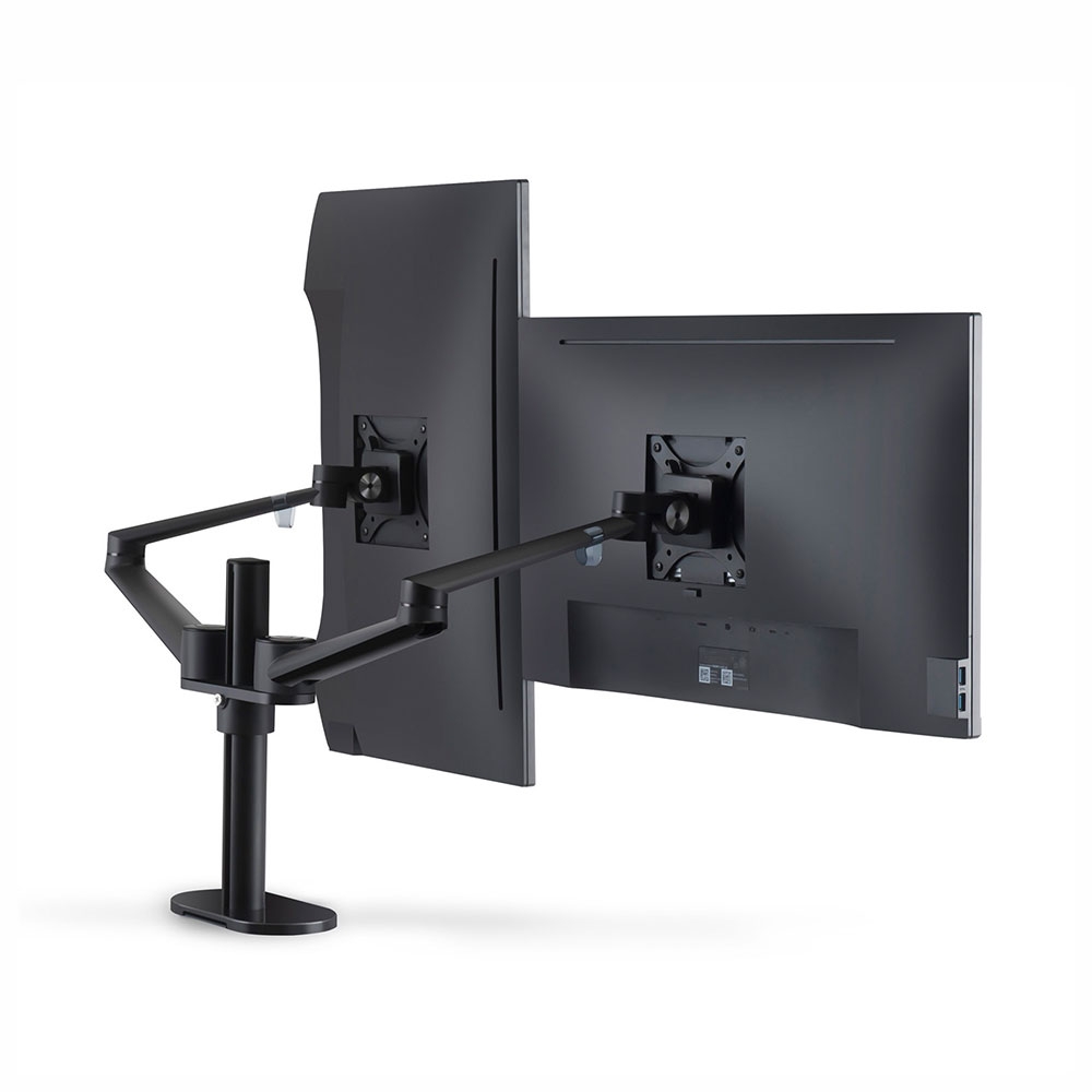 Dual Schwenkbare Aluminium Tischhalterung für 2 Monitore Arm bis 32