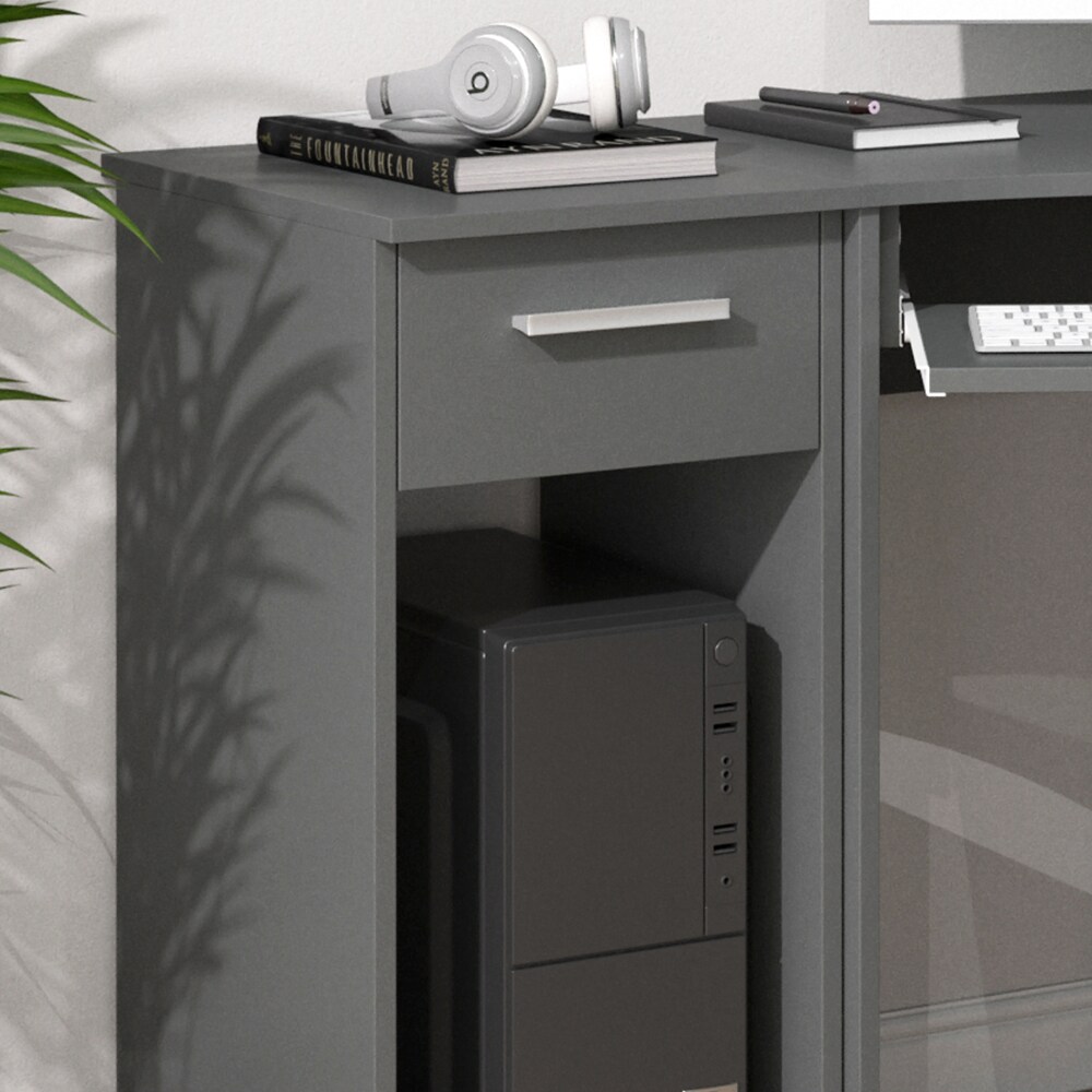 Vicco PC-Schrank Beistellschrank Computerschrank Odin Anthrazit Schublade PC-Fach