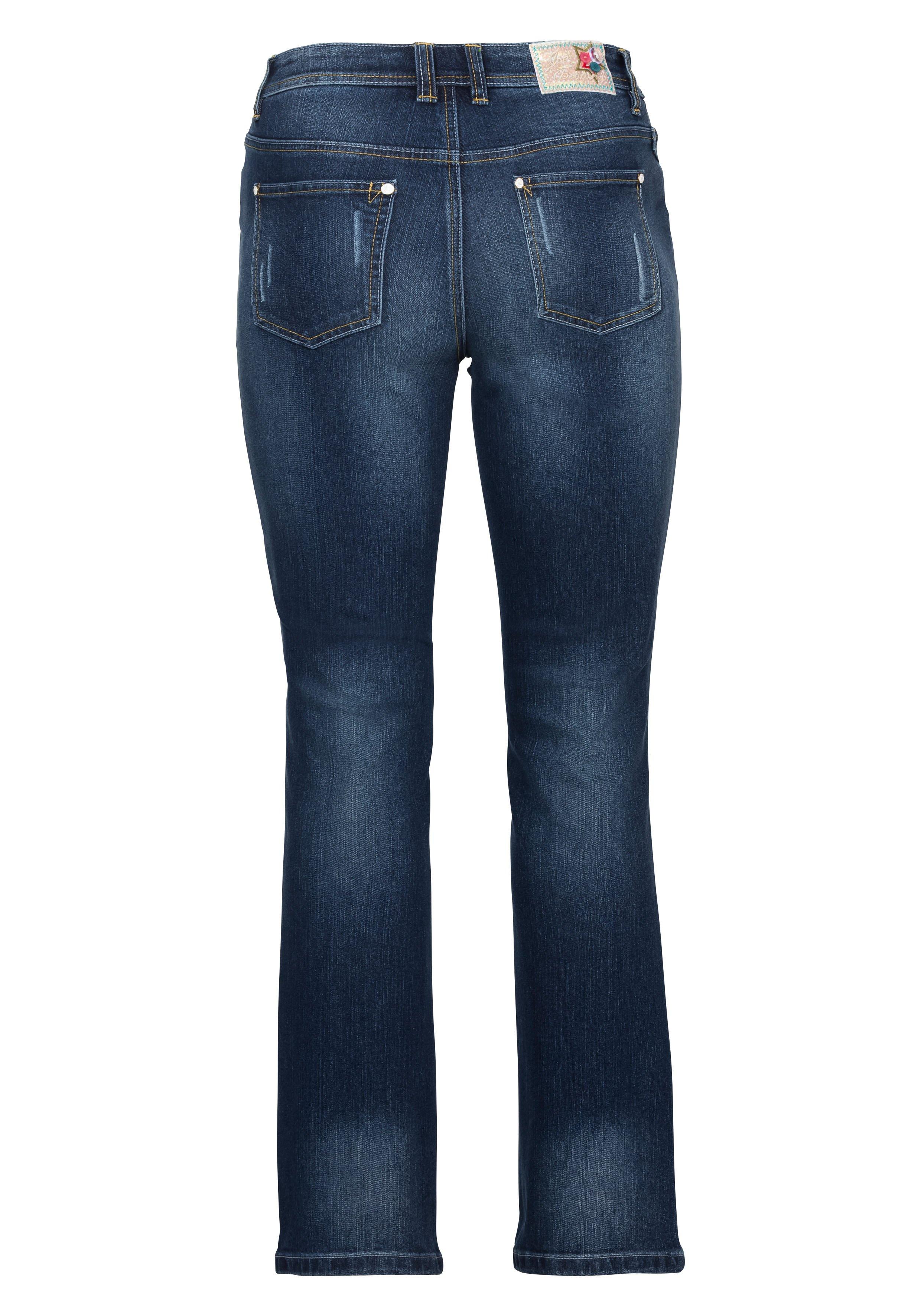 Bootcut Stretch-Jeans im Used-Look