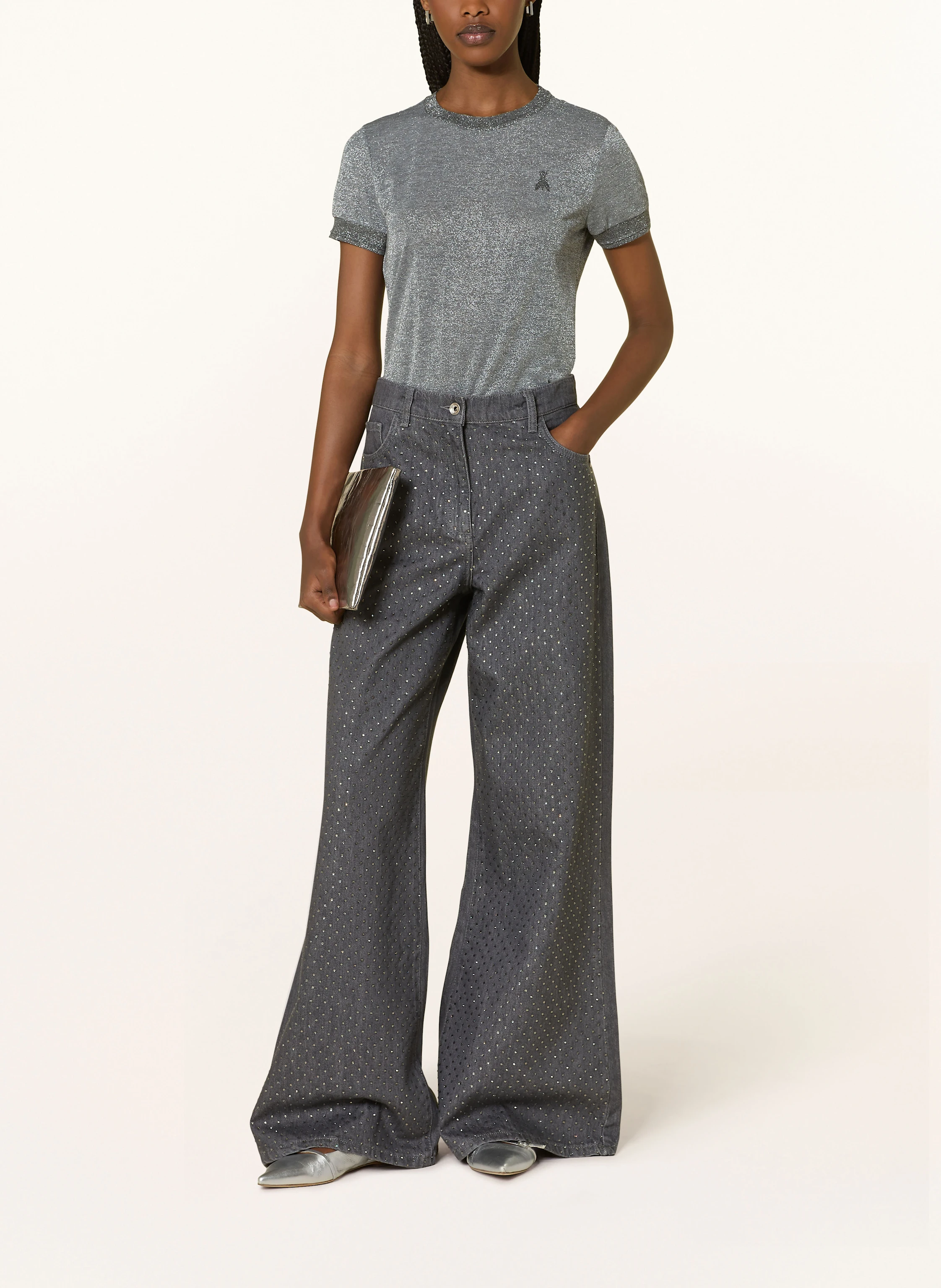 PATRIZIA PEPE Strickshirt mit Glitzergarn