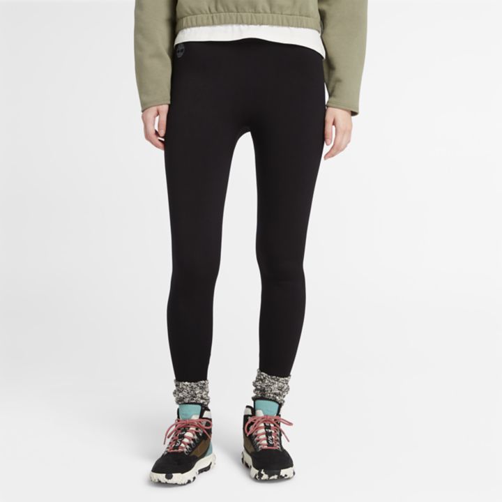 Leggings sem costura 7/8 para mulheres na cor preta.