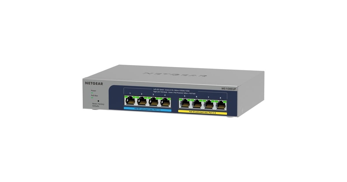NetgearMS108UP switch  (Grijs)