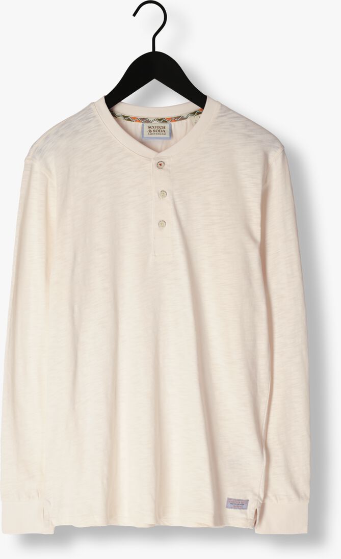 SCOTCH & SODA gebroken wit scotch & soda  slub henley long sleeve tee