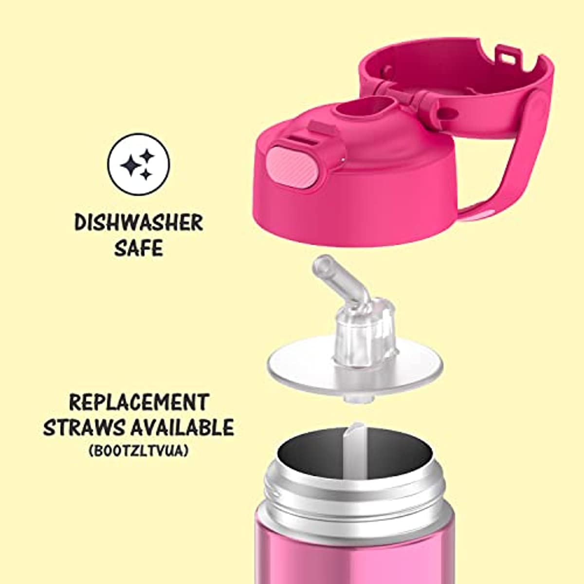 Garrafa Thermos 350ml, rosa