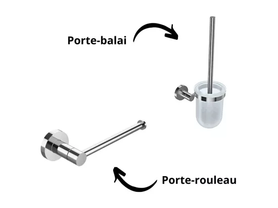 Pack WC suspendu sans bride JACOB DELAFON Nouvelle vague+ bâti-support + plaque Chrome brillant/Blanc mat + accessoires